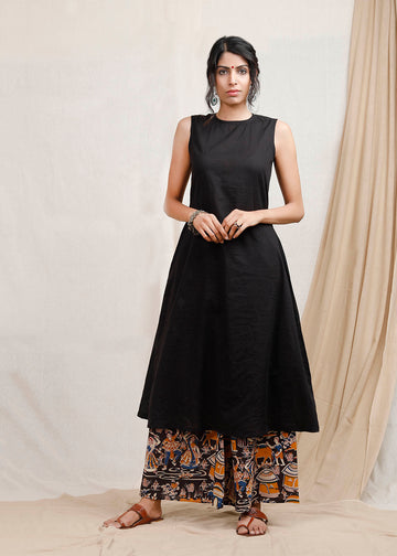 Black Cotton Kurta